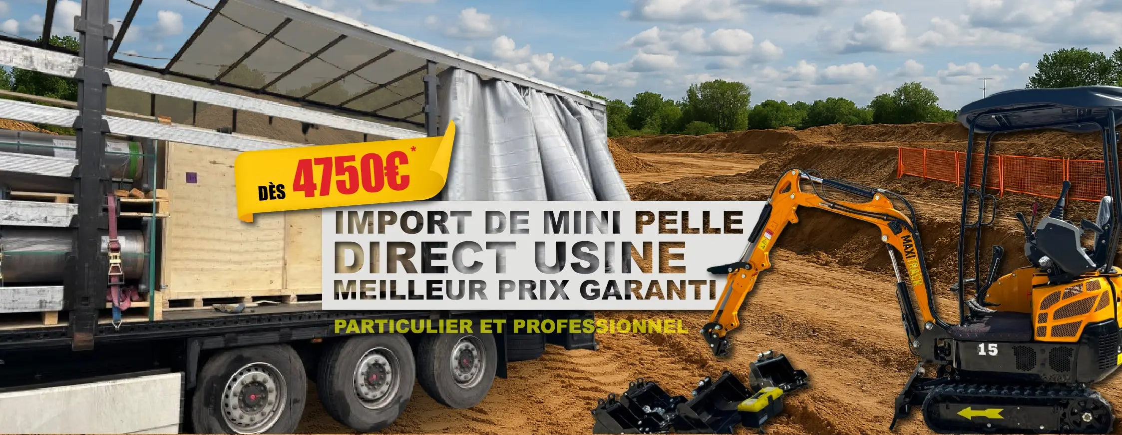 acheter une mini pelle 1 tonne pas cher usine chine banniere