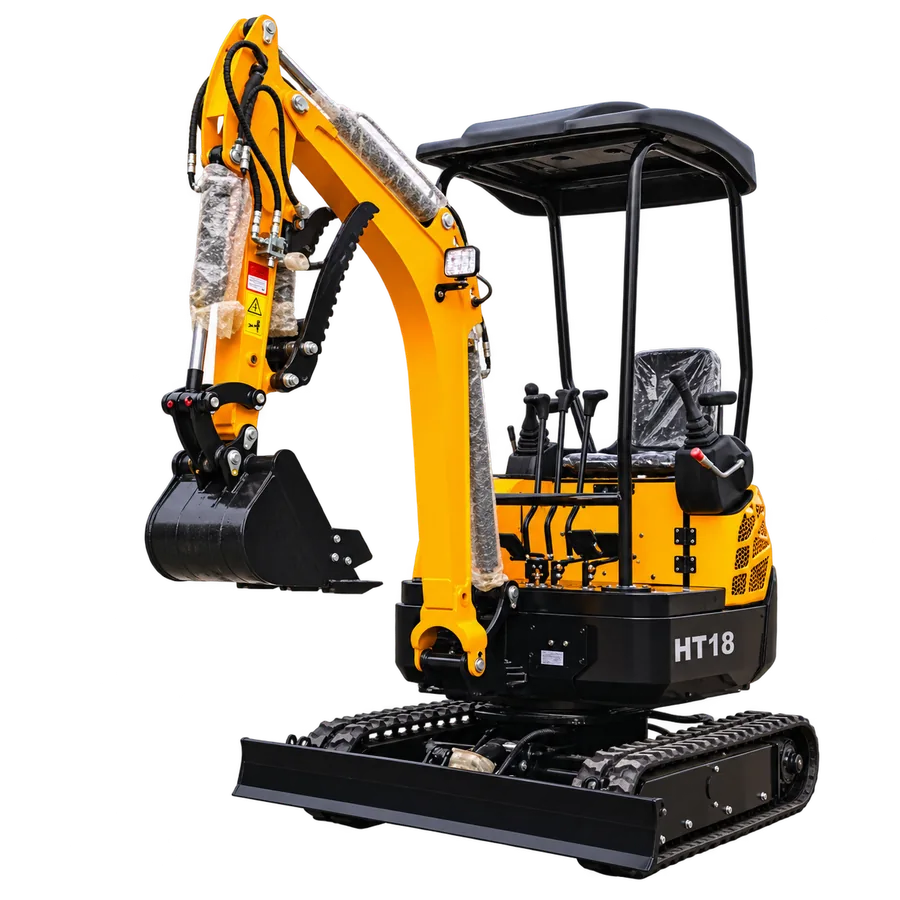 Mini-pelle Hightop HT18 jaune et noire